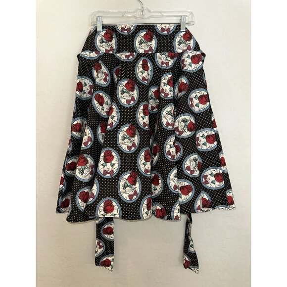 BELSIRA Knee-Length Circle VINTAGE Skirt with Waist‎ Ties Cat Print Rockabilly - Picture 3 of 11